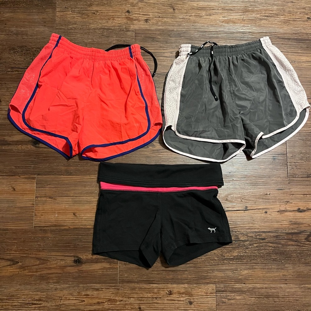 Women's Black and Pink Shorts